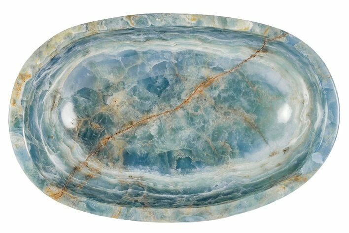 Polished, Blue Calcite Bowl - Argentina #209155